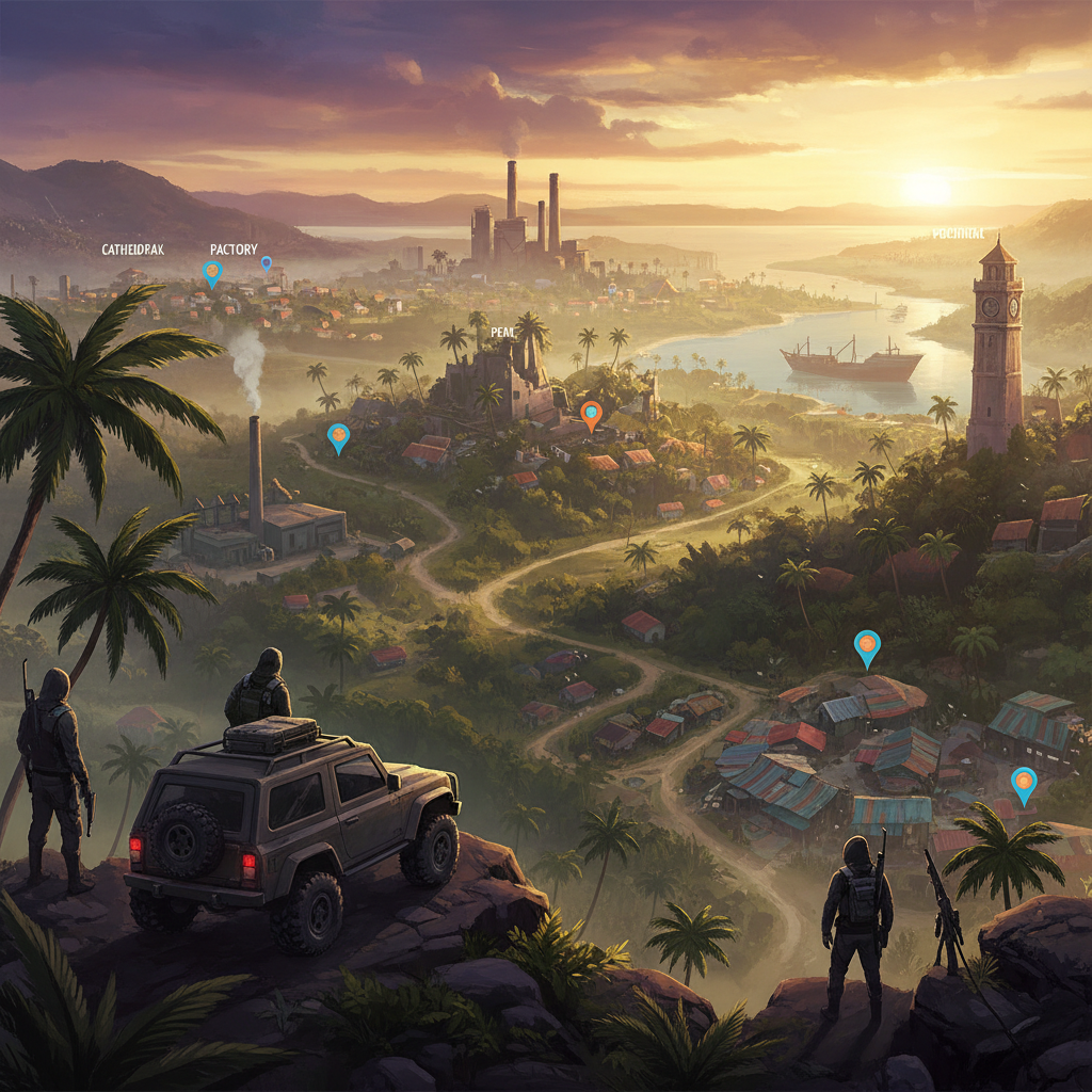 Guia Completo do Mapa Bermuda no Free Fire: Estratégias e Locais Chave — illustration
