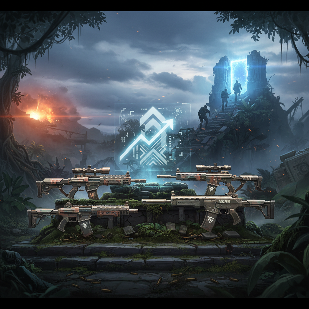 Free Fire: As Melhores Armas para Cada Patente e Como Subir de Elo — illustration